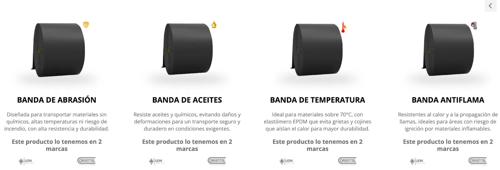 Bandas transportadoras industriales